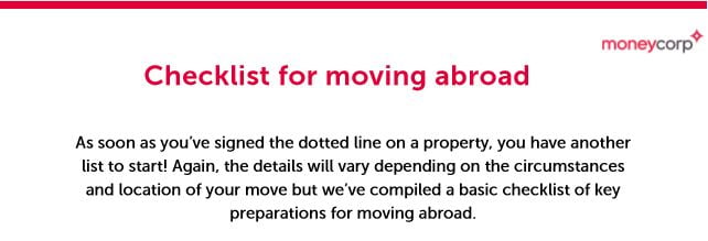 Checklist for moving abroad