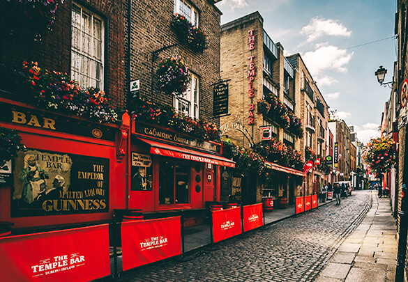 Have a drink or a bite to eat at Temple Bar District