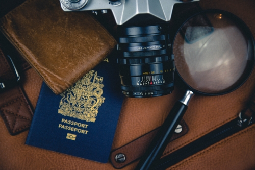 Image with travel essentials